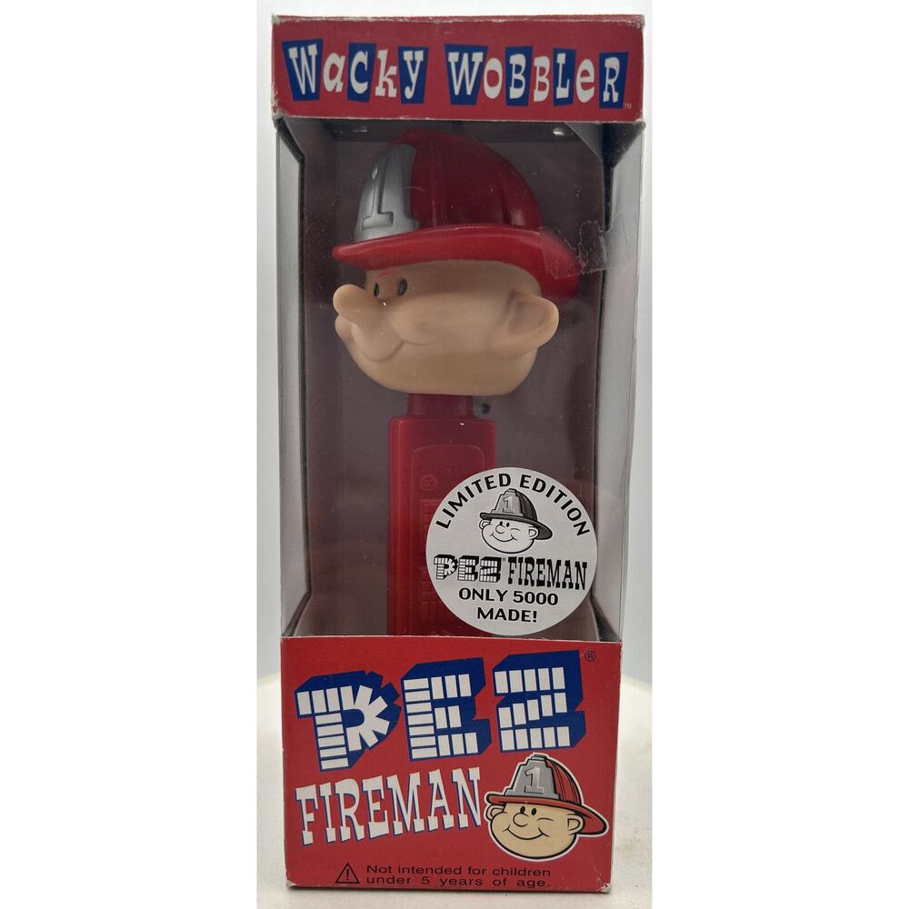Funko Wacky Wobbler 2001 PEZ Fireman Limited Edition in Boxβ U126